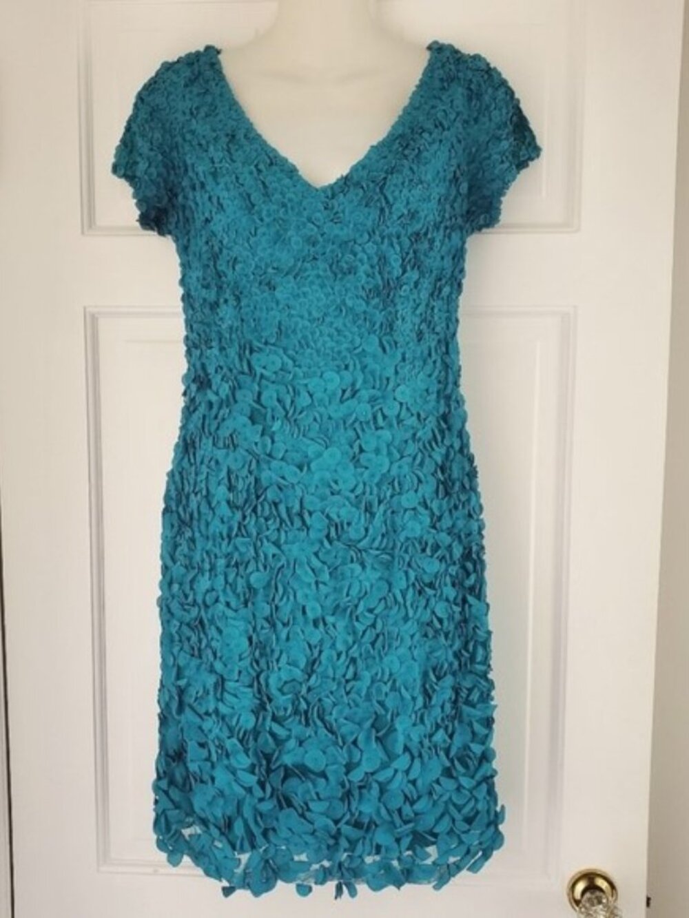 THEIA, Flower Petal Applique Dress - 4